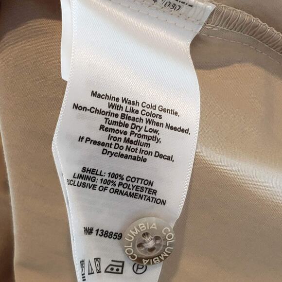 Columbia Shirt PFG Men's Large Beige Button Up Short Sleeve Vented Fishing - Picture 10 of 11